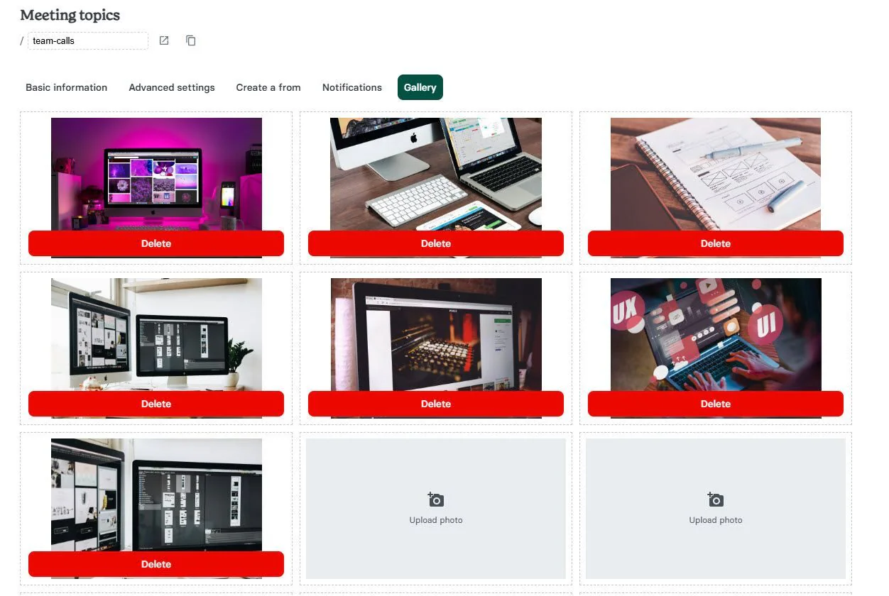 Gallery Feature in Zencal
