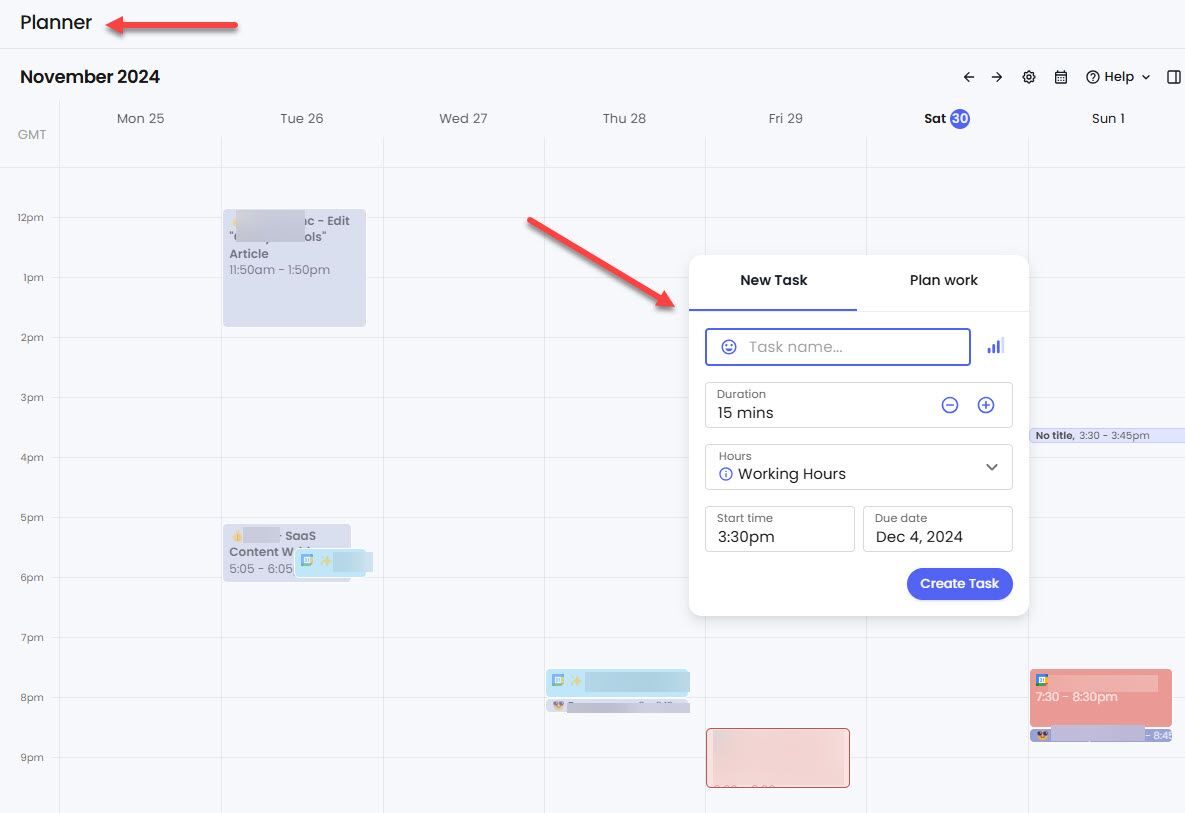 Planner Feature in Reclaim AI