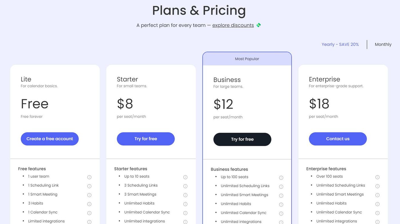 Reclaim AI Pricing Plans