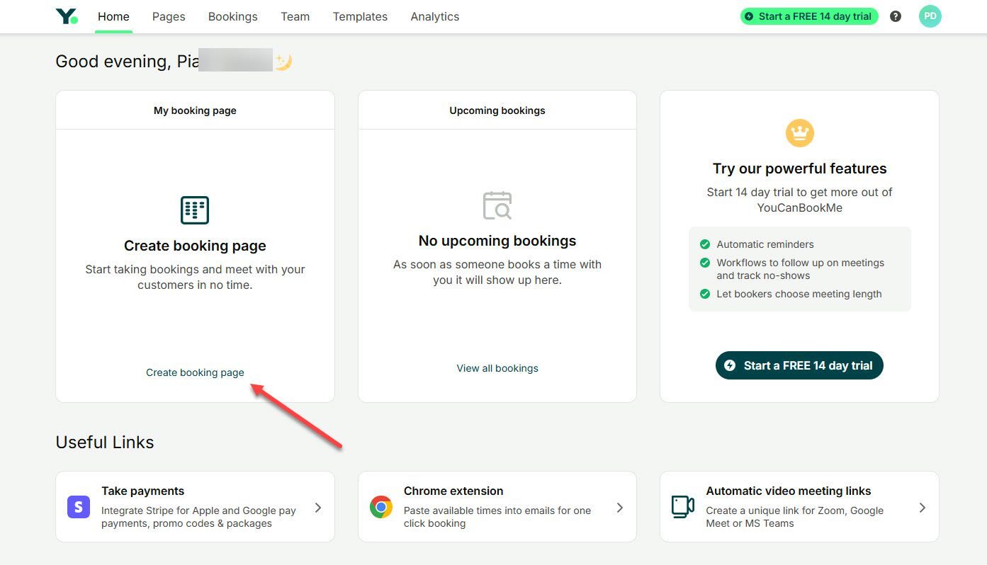 Create a Booking Page in You Can Book Me
