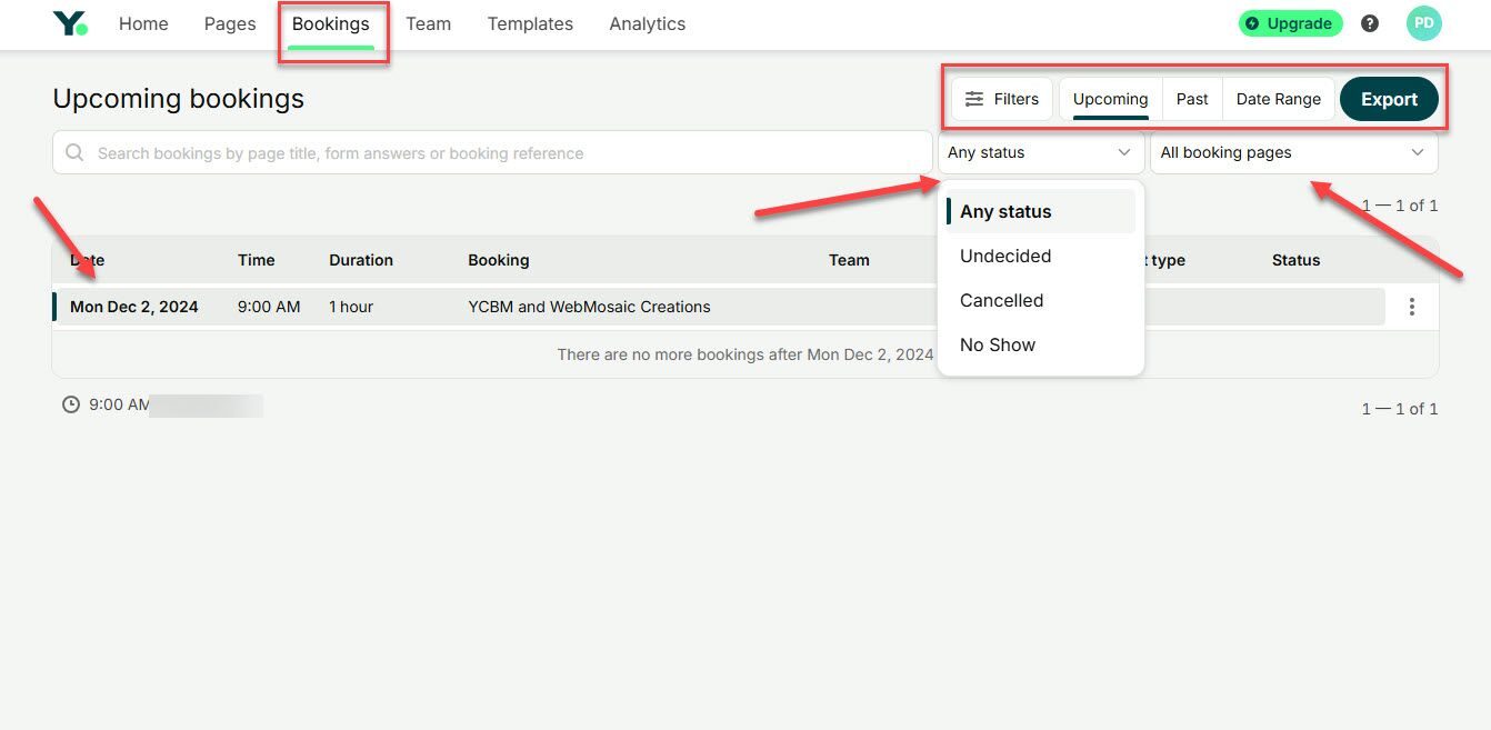 Filter Meetings in You Can Book Me