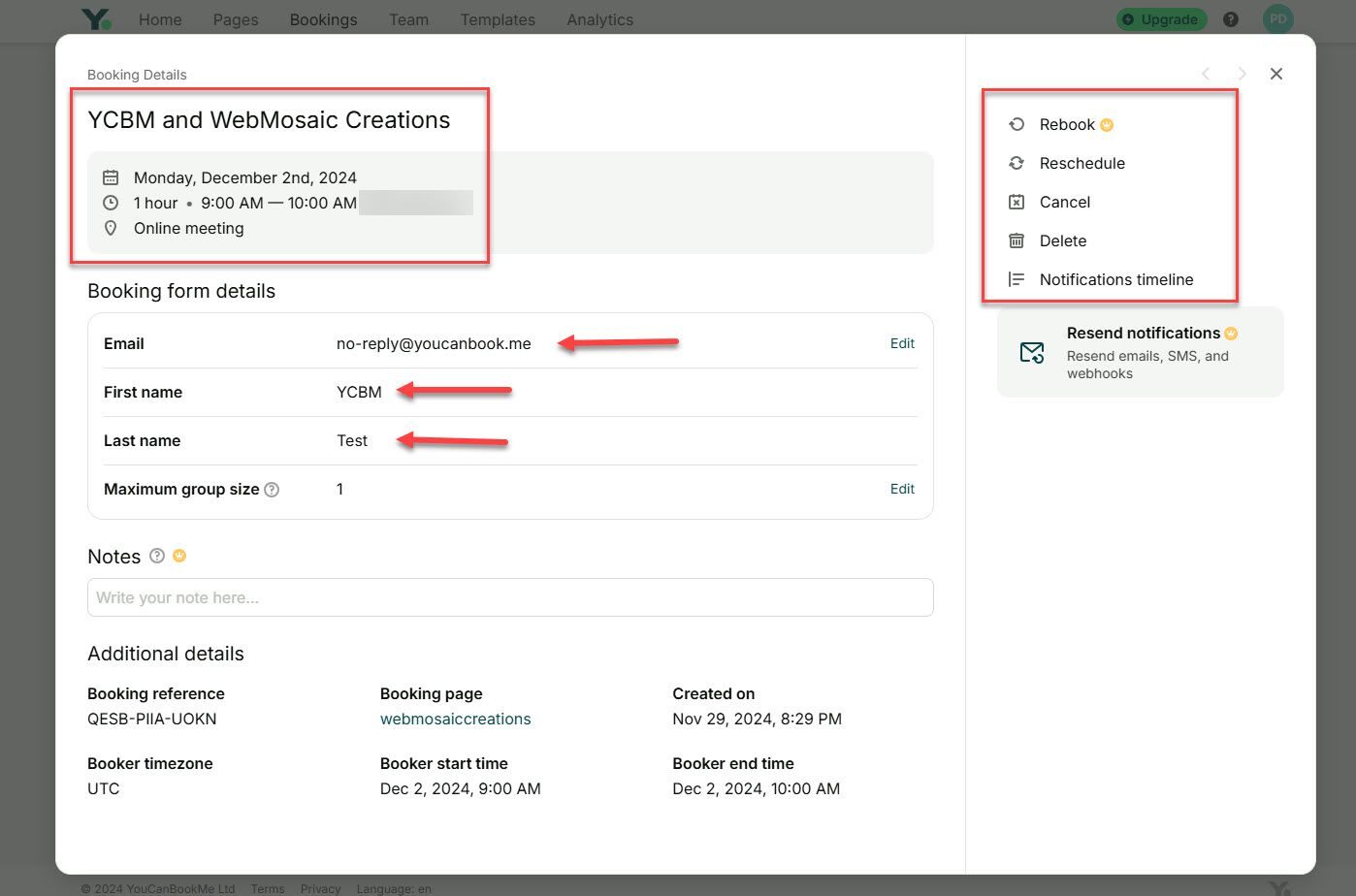 View Meetings in You Can Book Me