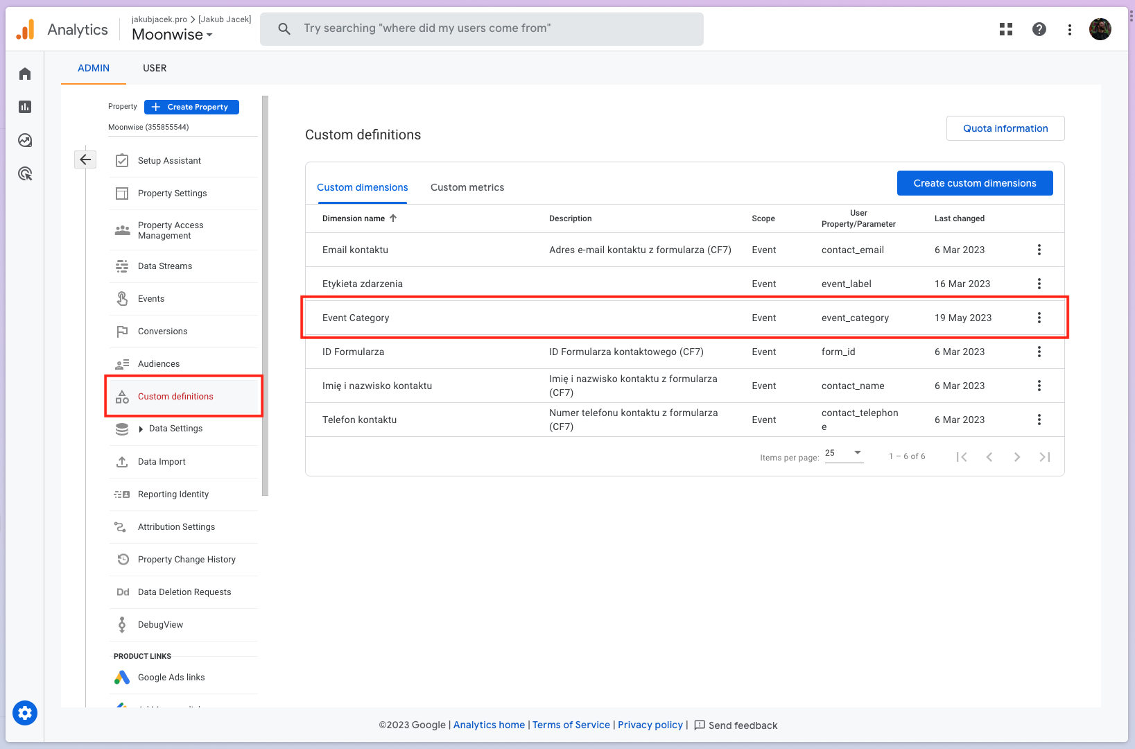 Google Analytics events showing Mark as conversion toggle
