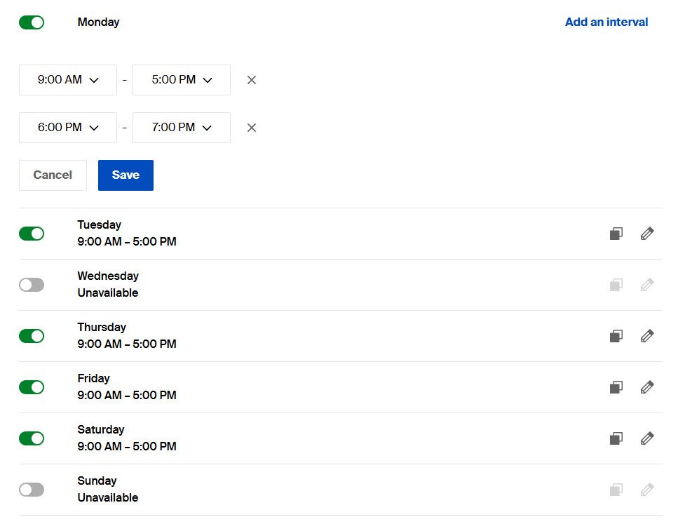 Choose Availability in Doodle