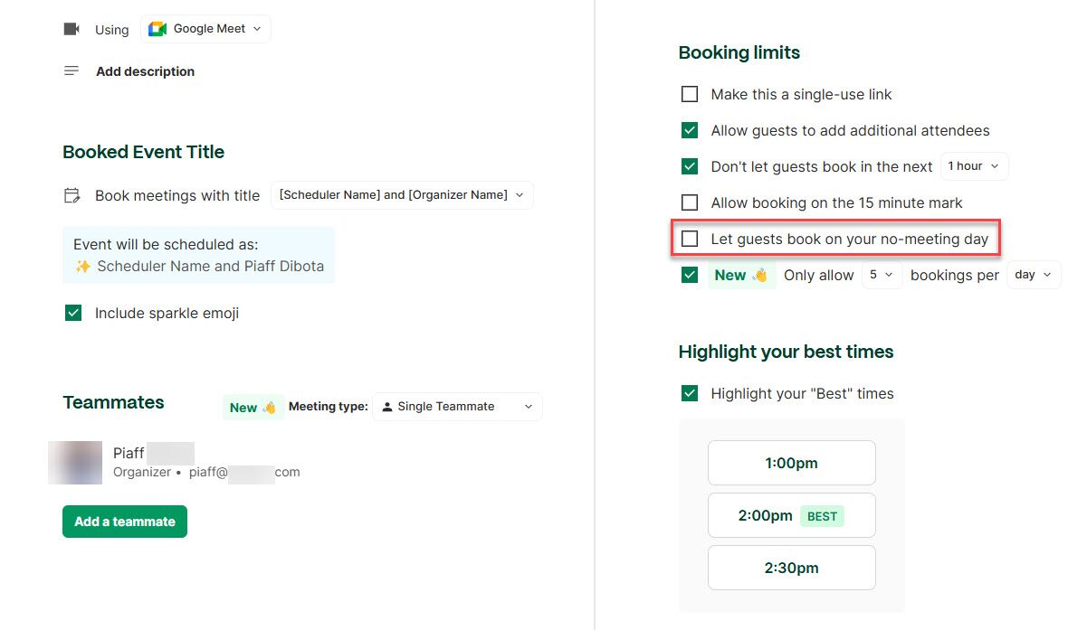 Allow Booking on No-Meeting Days