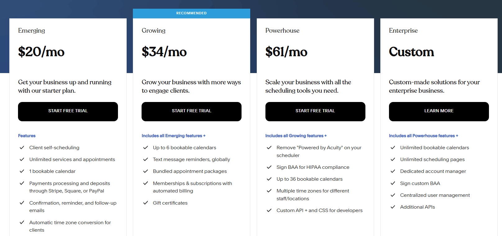 Acuity Scheduling Pricing