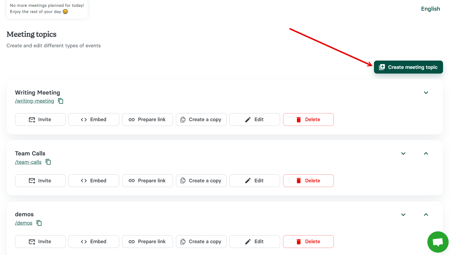 Create Meeting Topics in Zencal