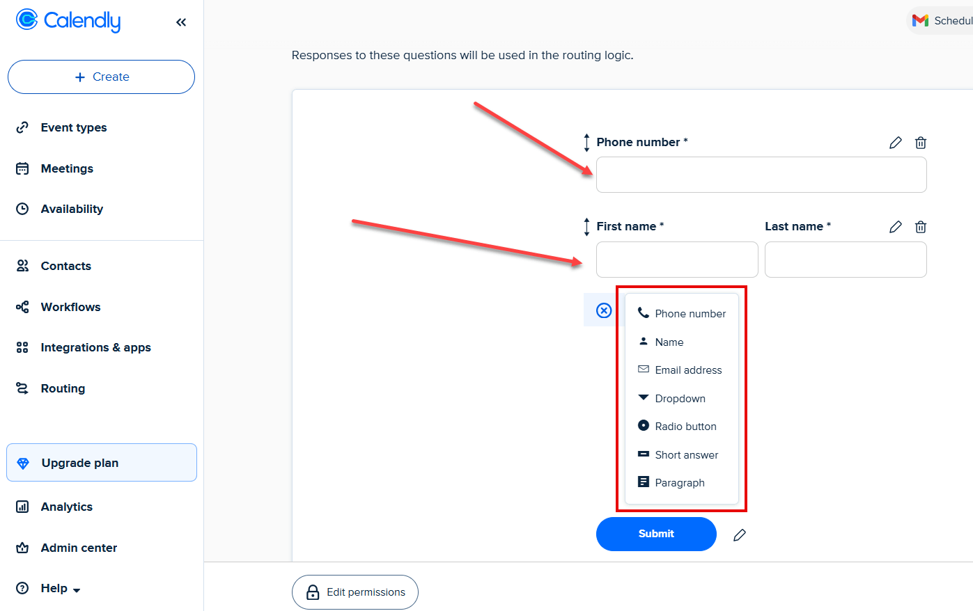 Customize Routing Form in Calendly