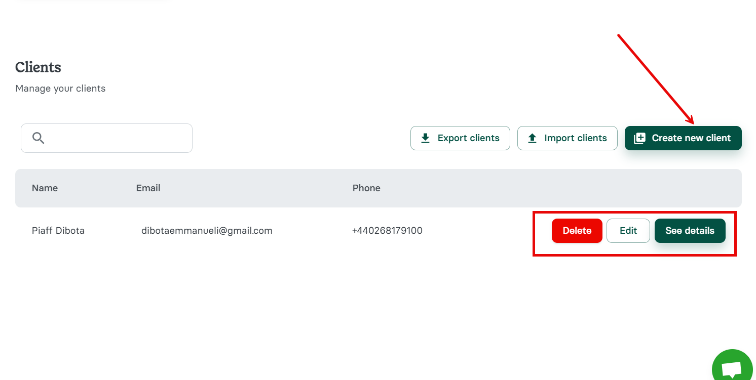 Edit Clients in Zencal