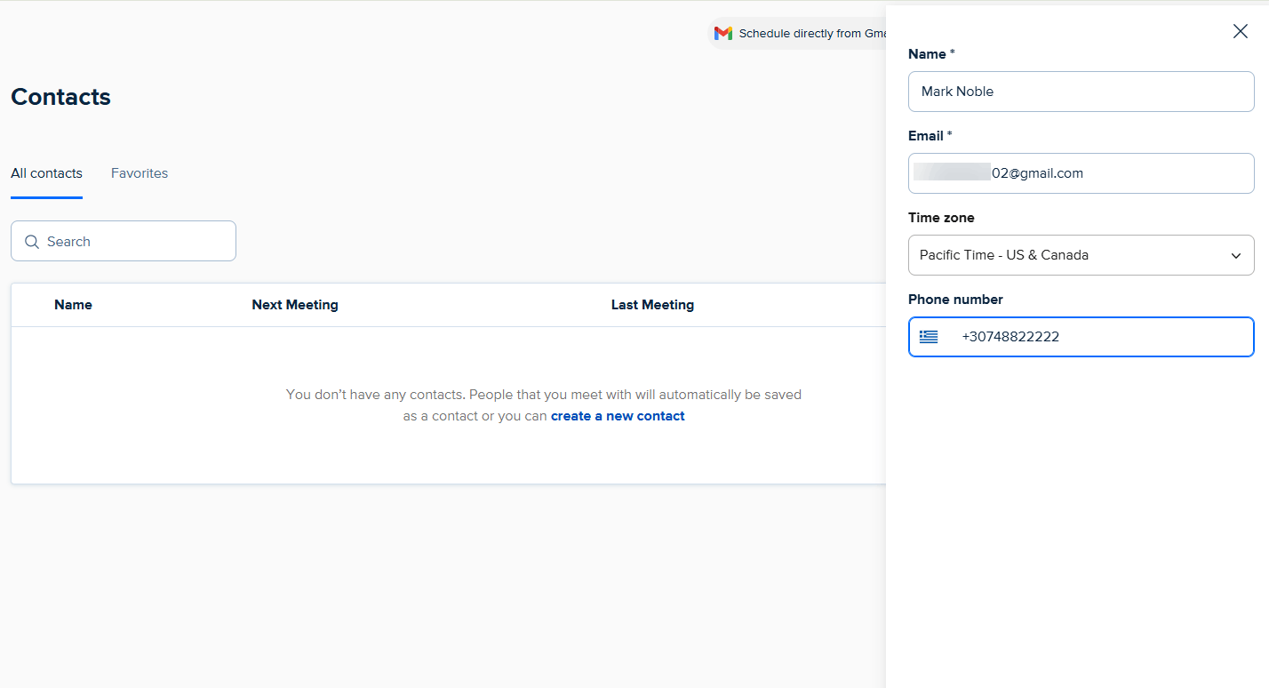 Edit Contact in Calendly