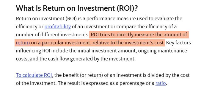 ROI Definition from Investopedia