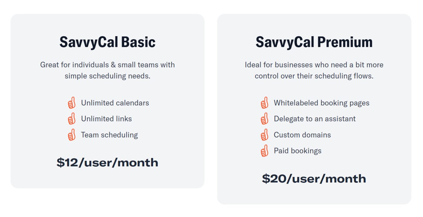 SavvyCal Pricing Plans