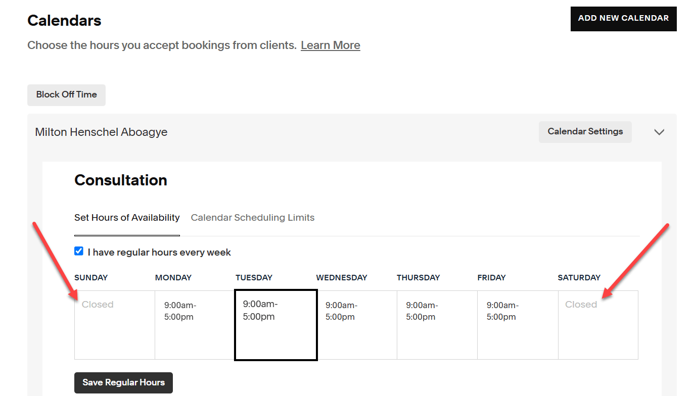 Set Availability in Acuity Scheduling