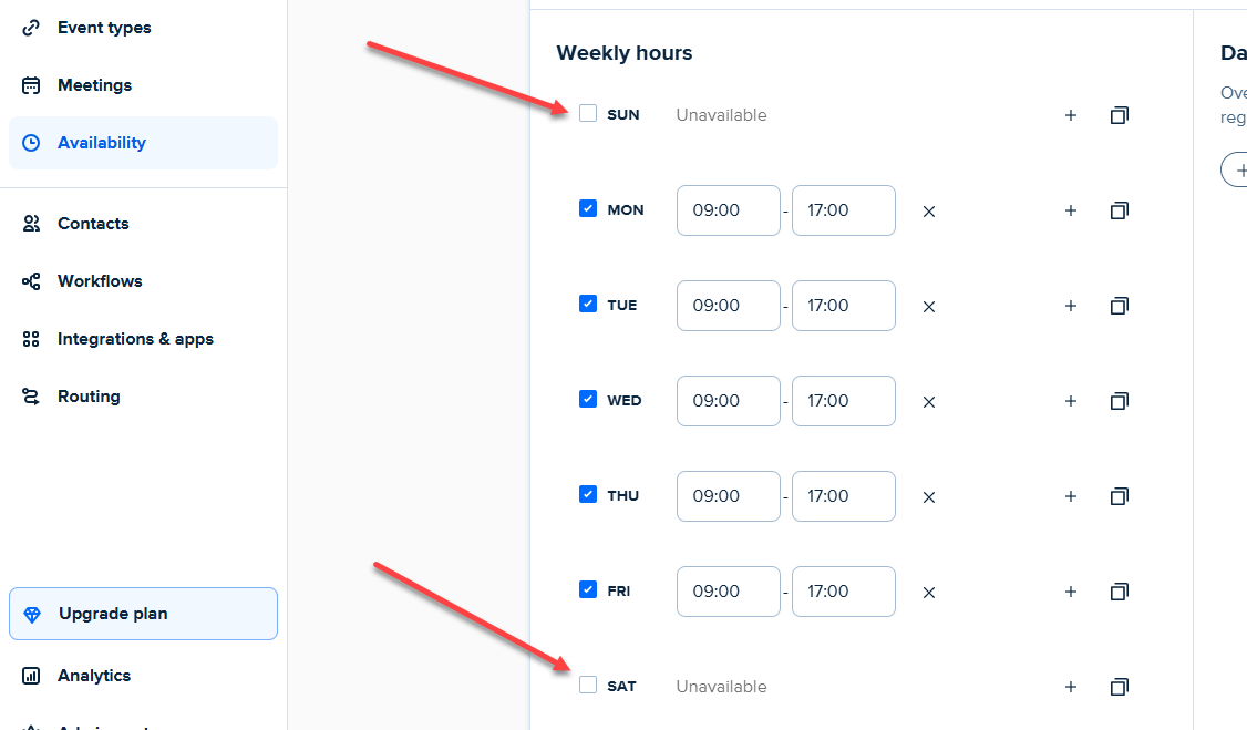 Set Availability in Calendly