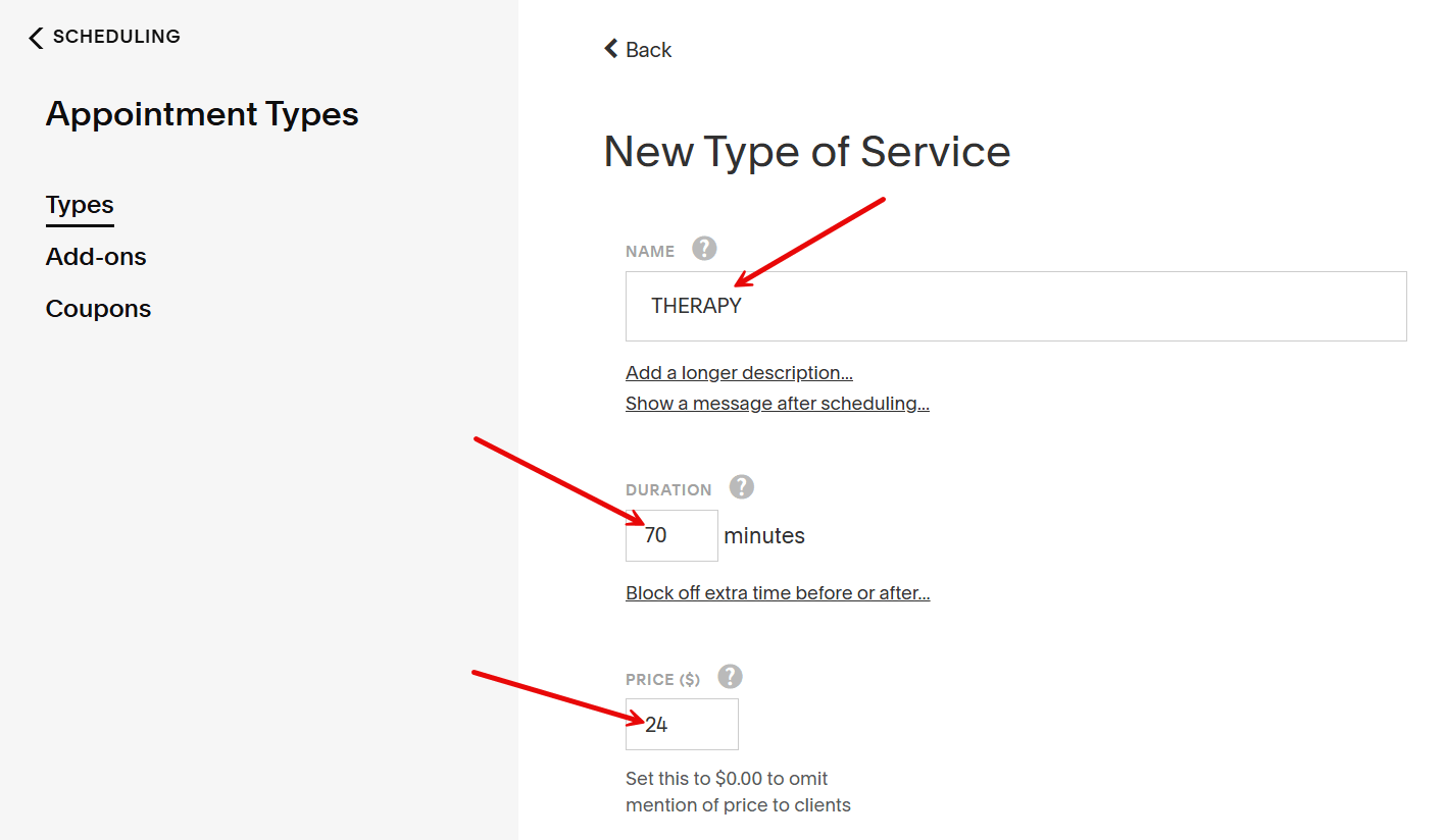 Set Meeting Duration Acuity Scheduling