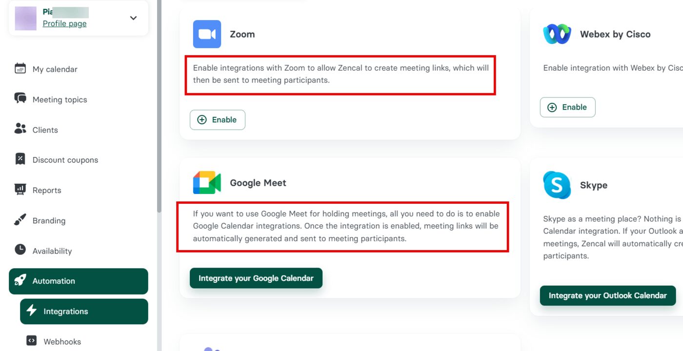 Video Conferencing Tools Integrations With Zencal