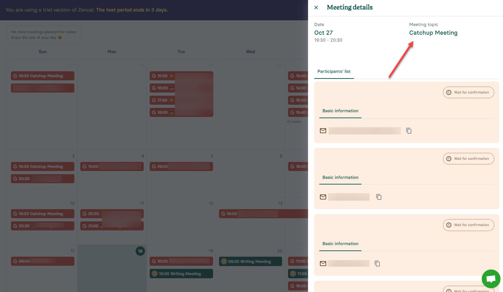 Calendar Management in Zencal