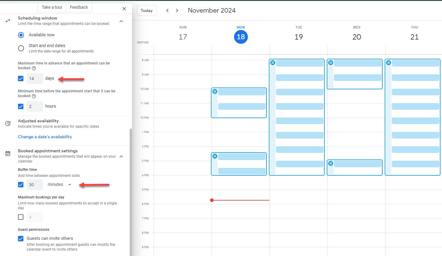 Scheduling Windows in Google Calendar