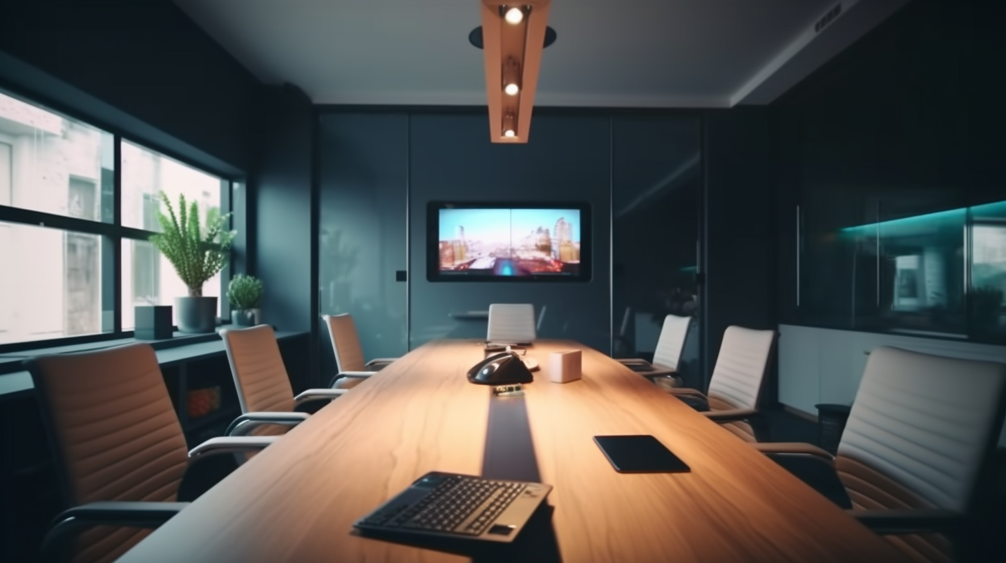 Clean workspace with desk and computer